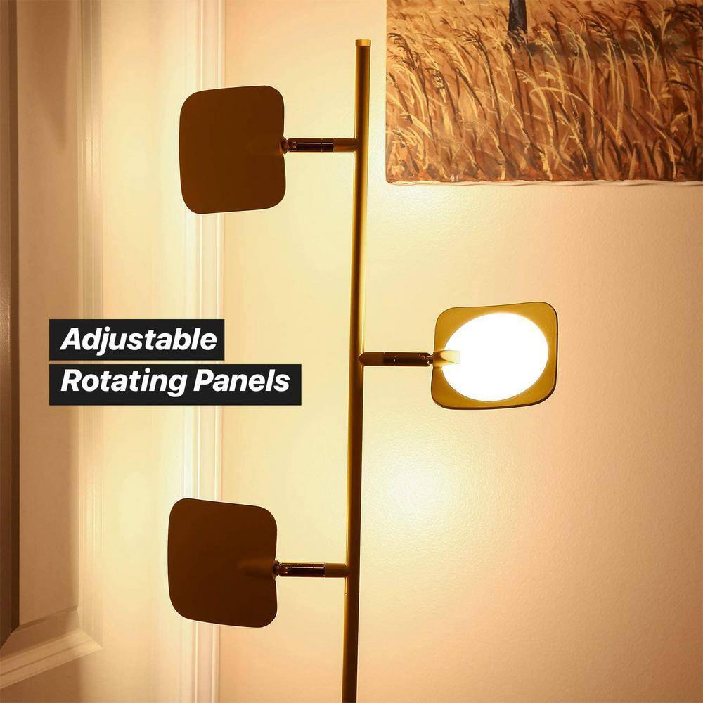 Brightech Tree Industrial LED 3-Way Dimming Floor Lamp with 3 Adjustable Spot Lights