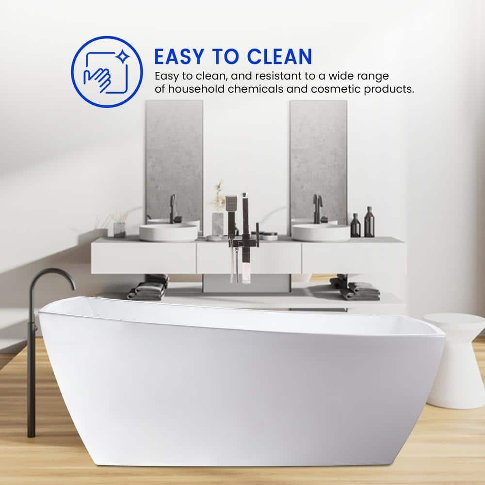 Vanity Art 67" X 31" Acrylic Freestanding Bathtub