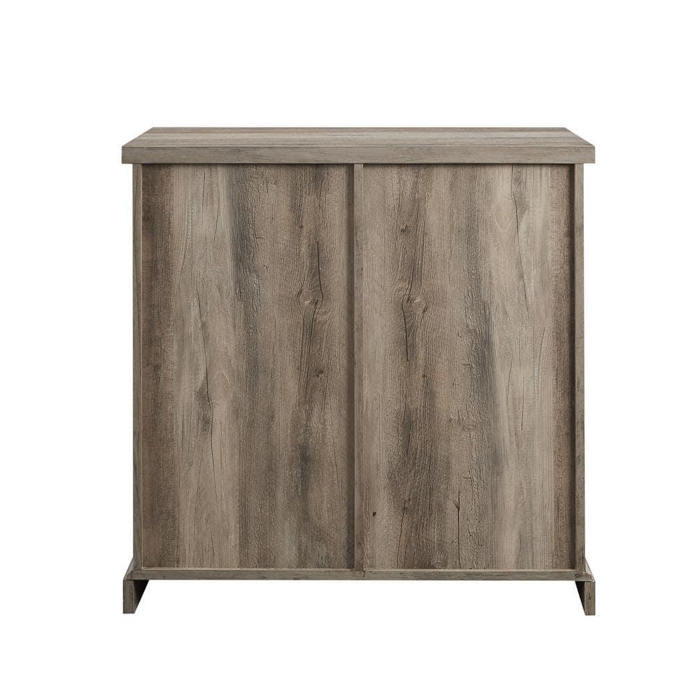Walker Edison Sliding Barn Door Accent Cabinet, Grey Wash