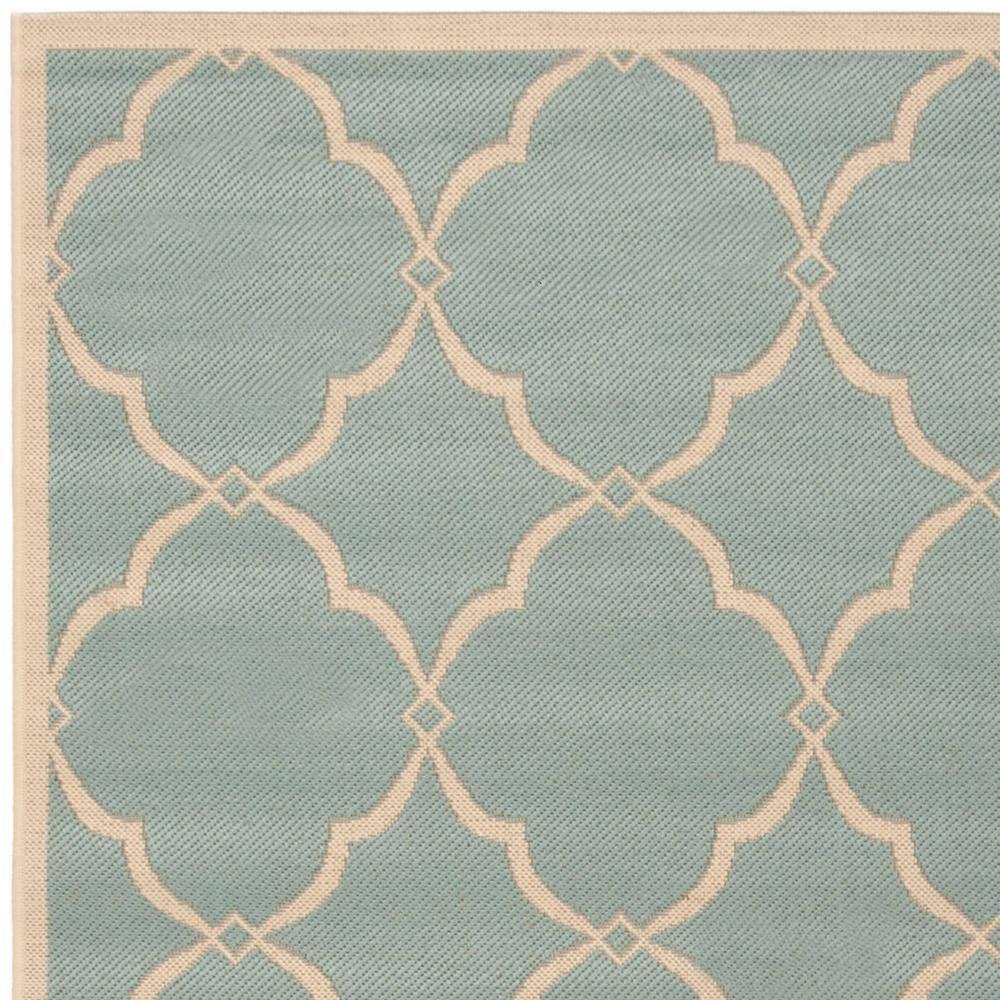 SAFAVIEH Beach House Nick Indoor/Outdoor Area Rug Aqua/Cream, 5'3" x 7'6"