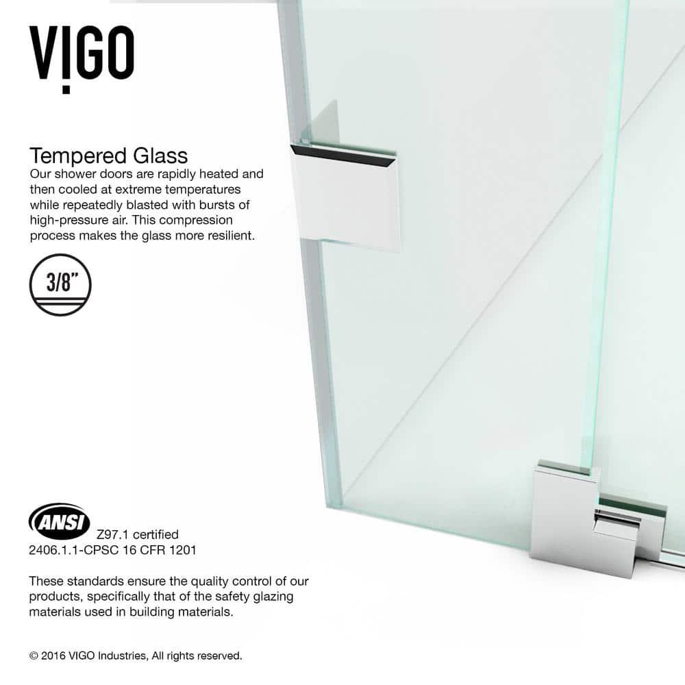 Pirouette 30-36" W x 72" H Pivot Frameless Shower Door with 3/8" Clear Glass