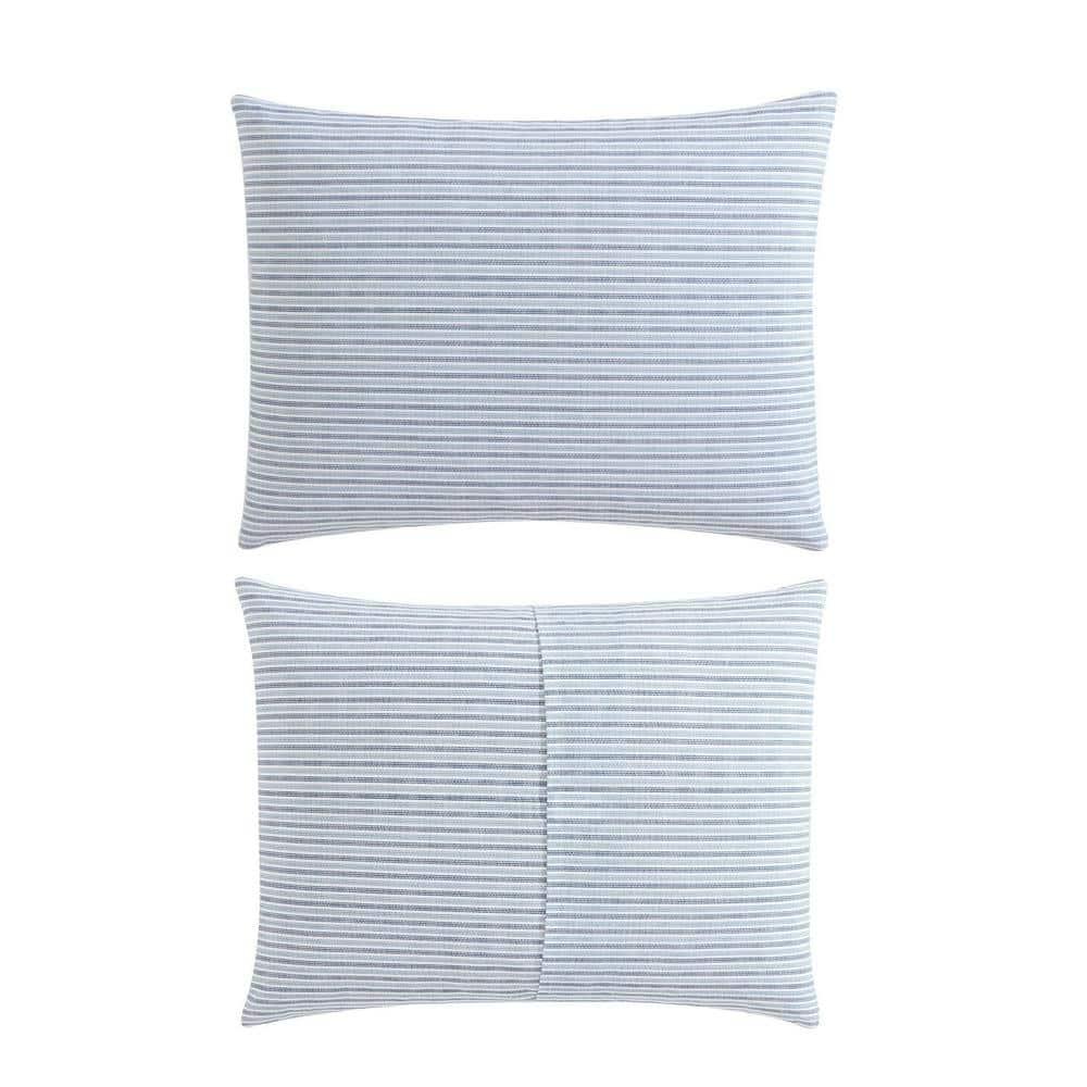 Eddie Bauer Eddie Bauer Ticking Stripe Navy Cotton Percale Duvet Cover Set