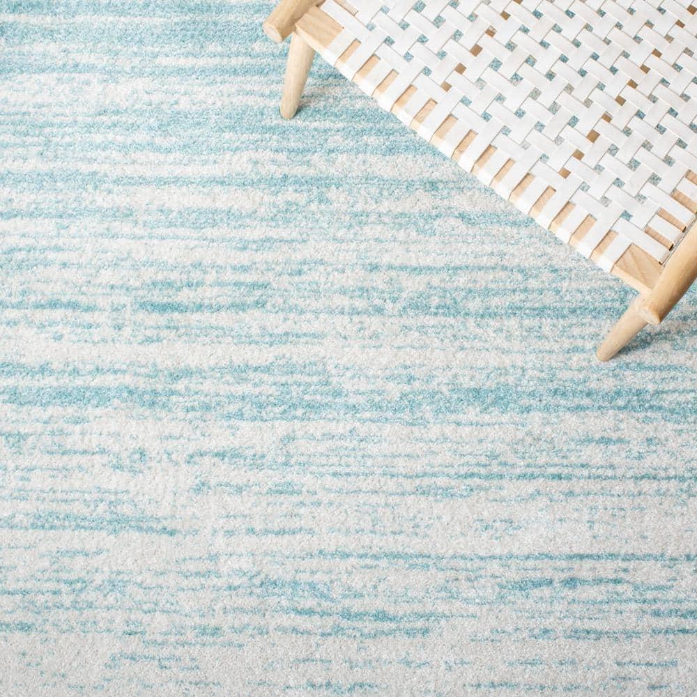 Adirondack ADR113 Machine Made Indoor Area Rug - Aqua/Ivory - 4'-5"x6'-5" - Safavieh