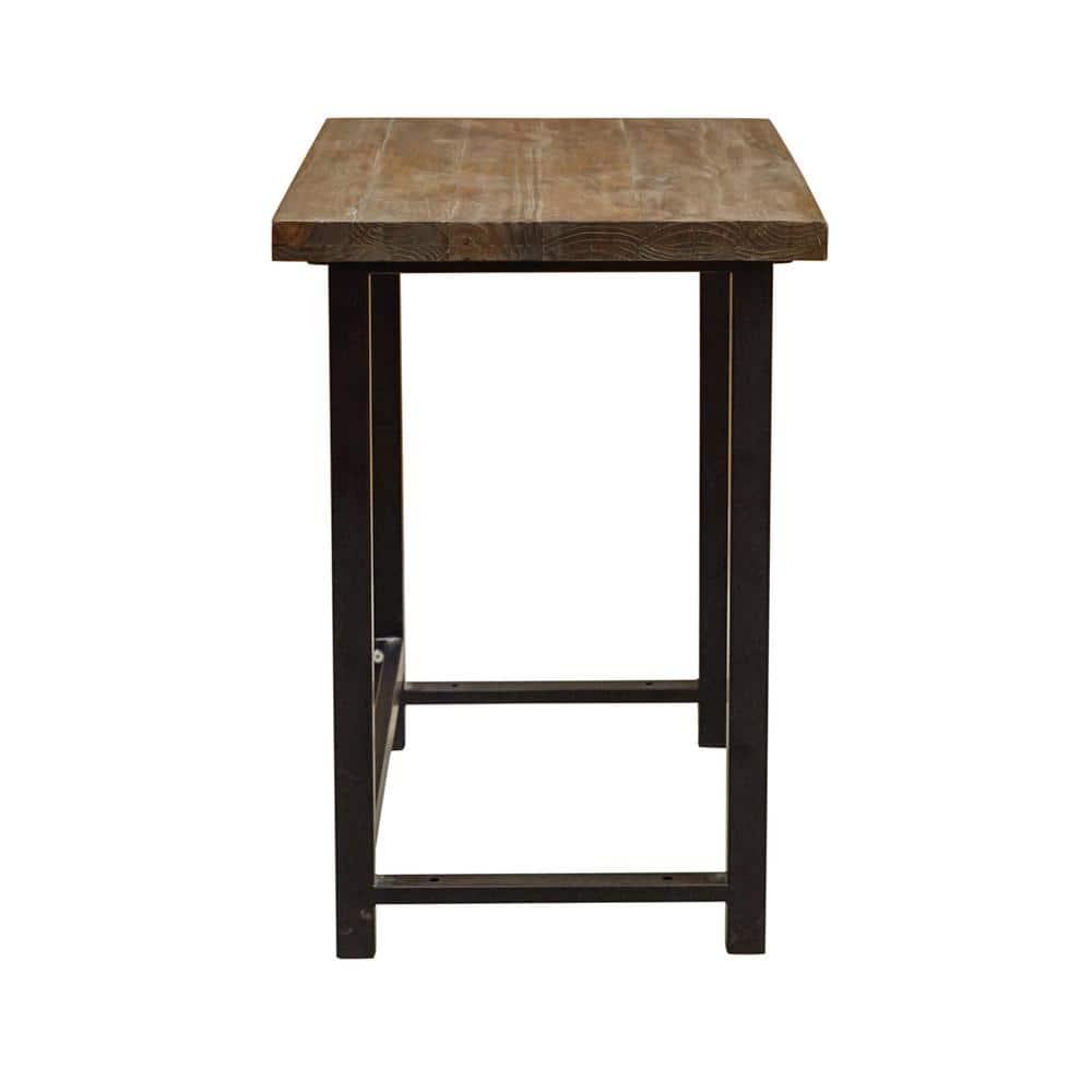 Alaterre Furniture Pomona Writing Desk Metal and Solid Wood Natural : Modern Style, No Storage, Spot Clean, 30" Height