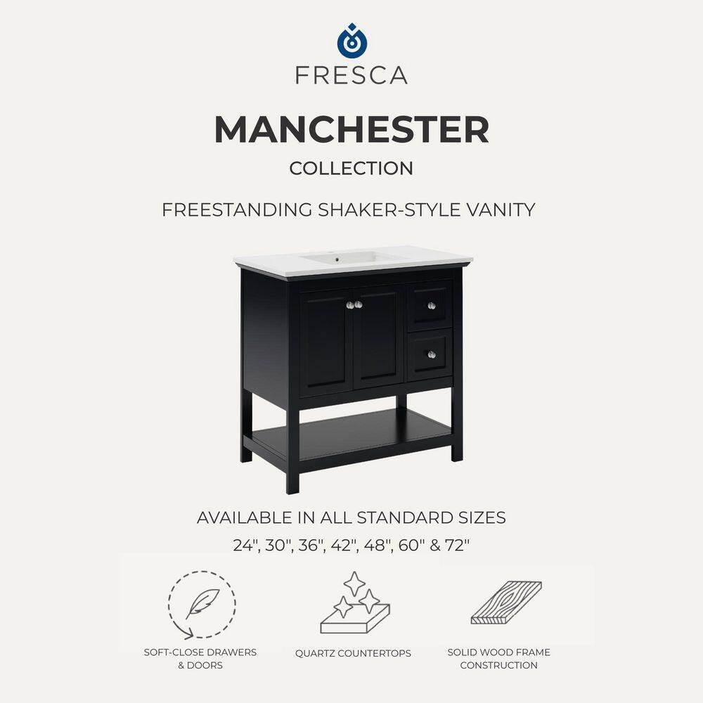 Manchester 24" Freestanding Single Sink Bathroom Vanity with Integrated Sink (Faucet Not Included)
