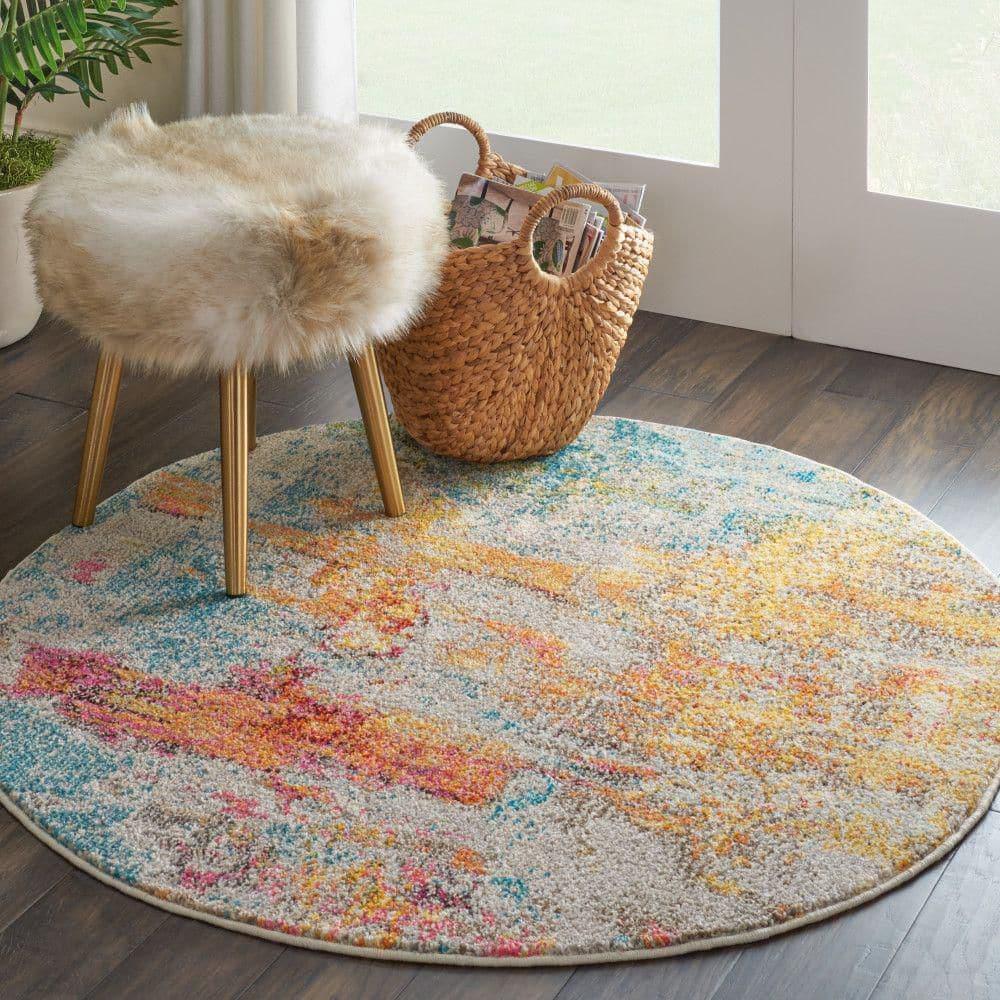 Nourison Celestial CES02 Sealife Area Rug 4' x ROUND