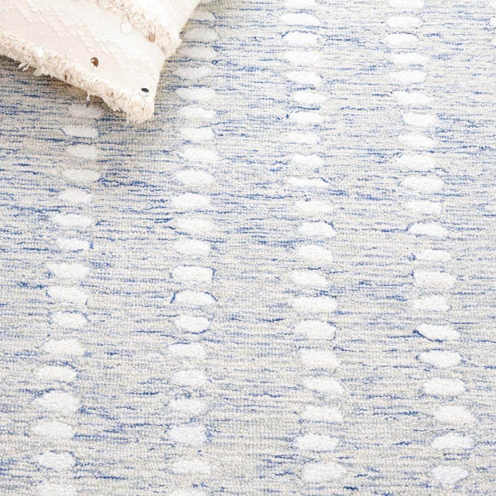 SAFAVIEH Abstract Madrid Striped Geometric Area Rug, Blue/Ivory, 3' x 5'