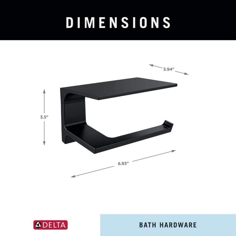 Delta Pivotal Tissue Holder with Shelf, Matte Black