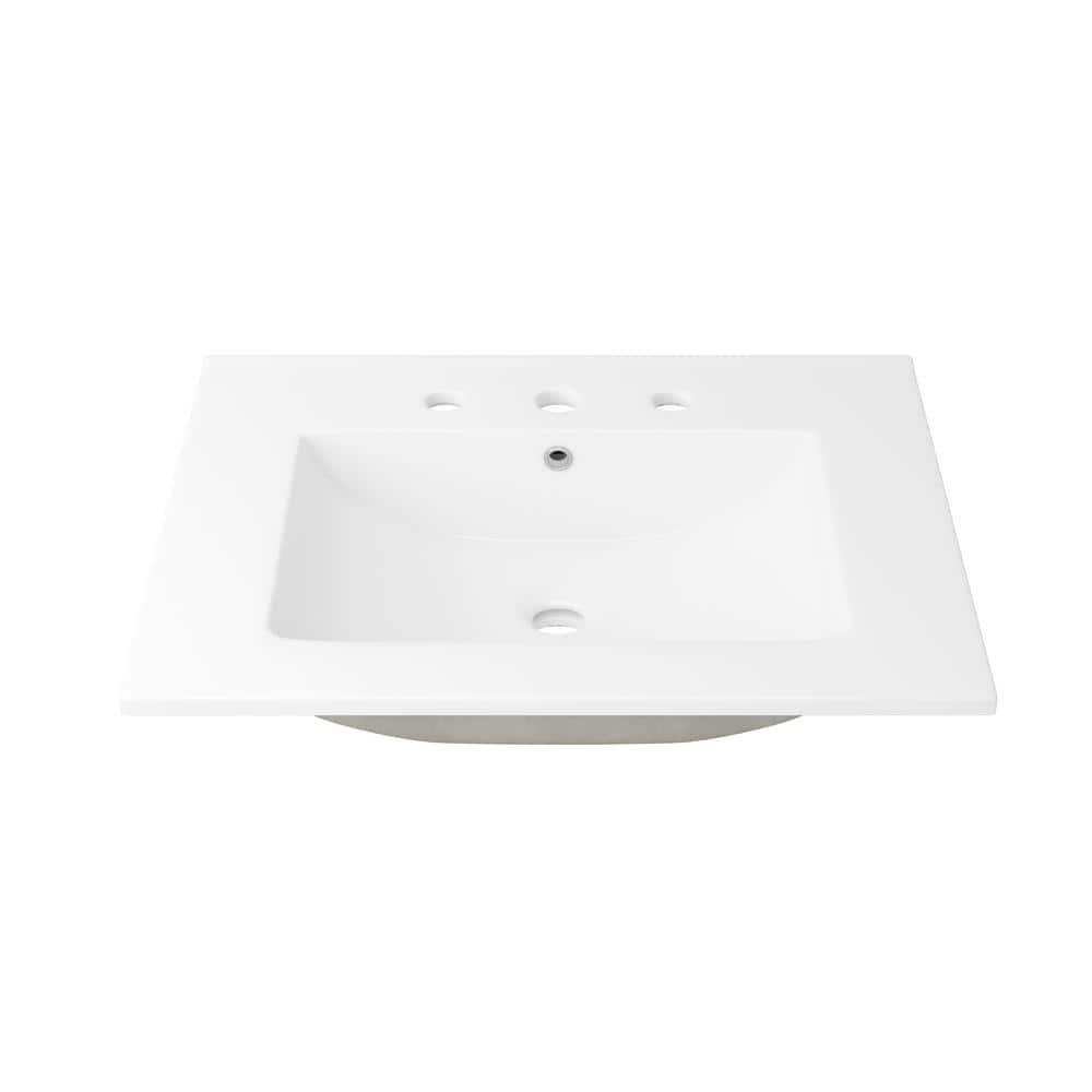 Tucson 24" W x 18" D Vitreous China Vanity Top Sink in White (Sink Only, w/o Vanity)