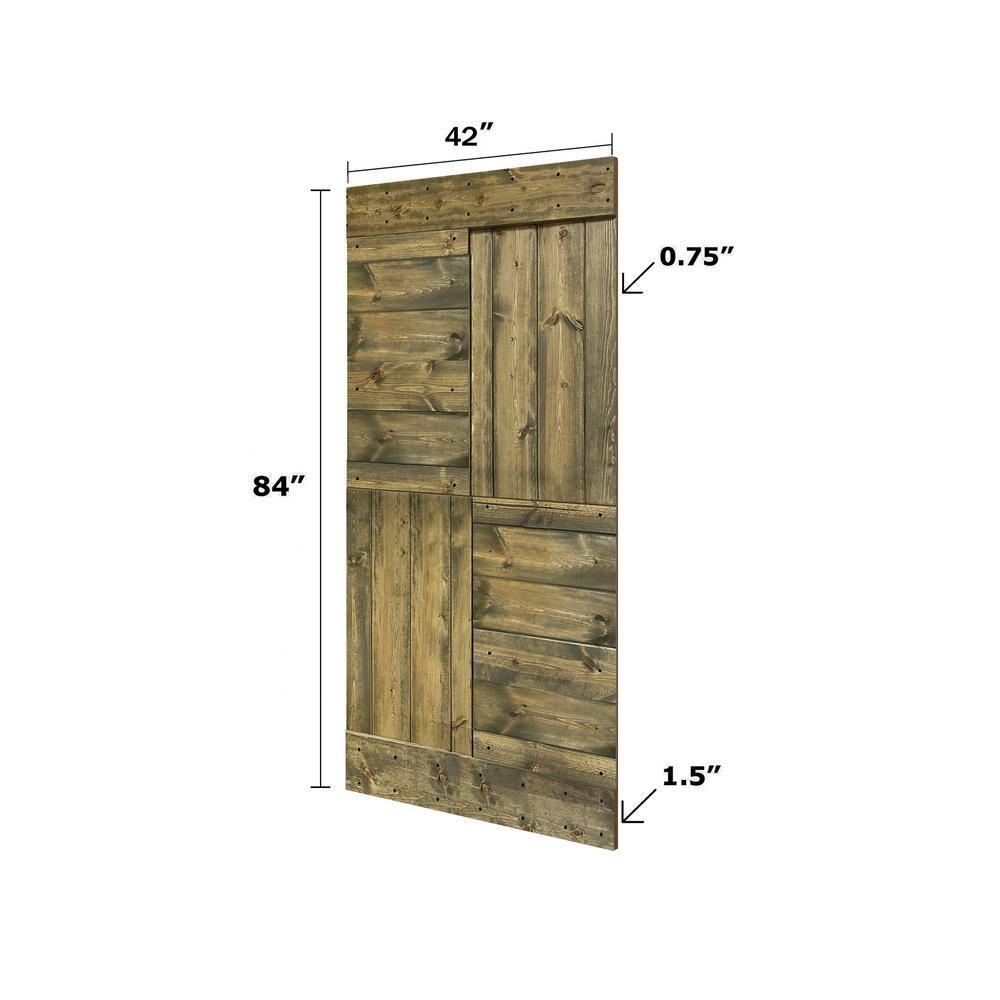 Mr. Wood Patented Product S Style Sliding Barn Door Without Installation Hardware Kit (Door Slab Only) - Assembly Required