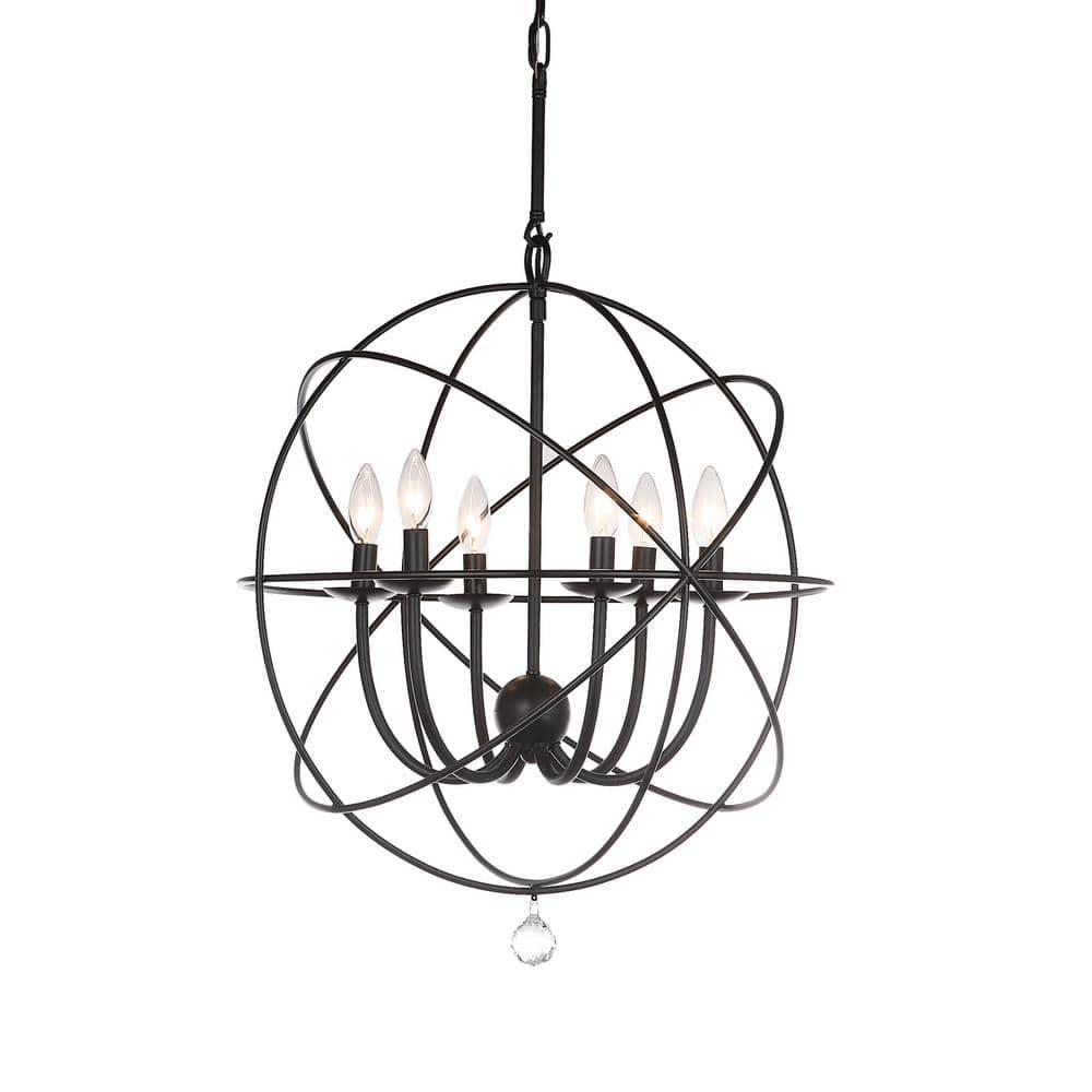 Evie Chandelier - LIT4521 - Black - Safavieh