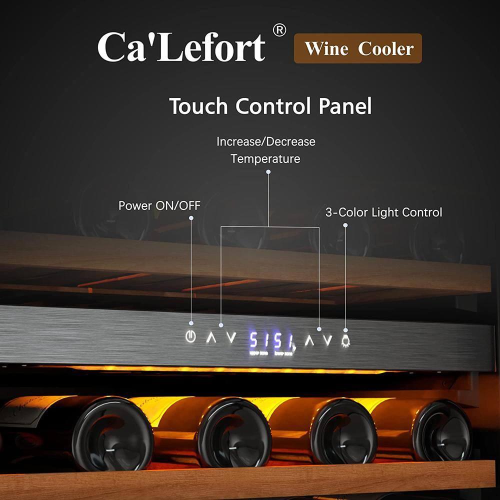 Ca'Lefort 15 Inch Beverage Refrigerator - 80 Can Small Beverage Fridge, Drink Fridge Glass Door 3 LED 34°F -54°F Beverage Cooler Built-in or Freestanding, Perfect for Home/Kitchen(3.0 cu.ft)