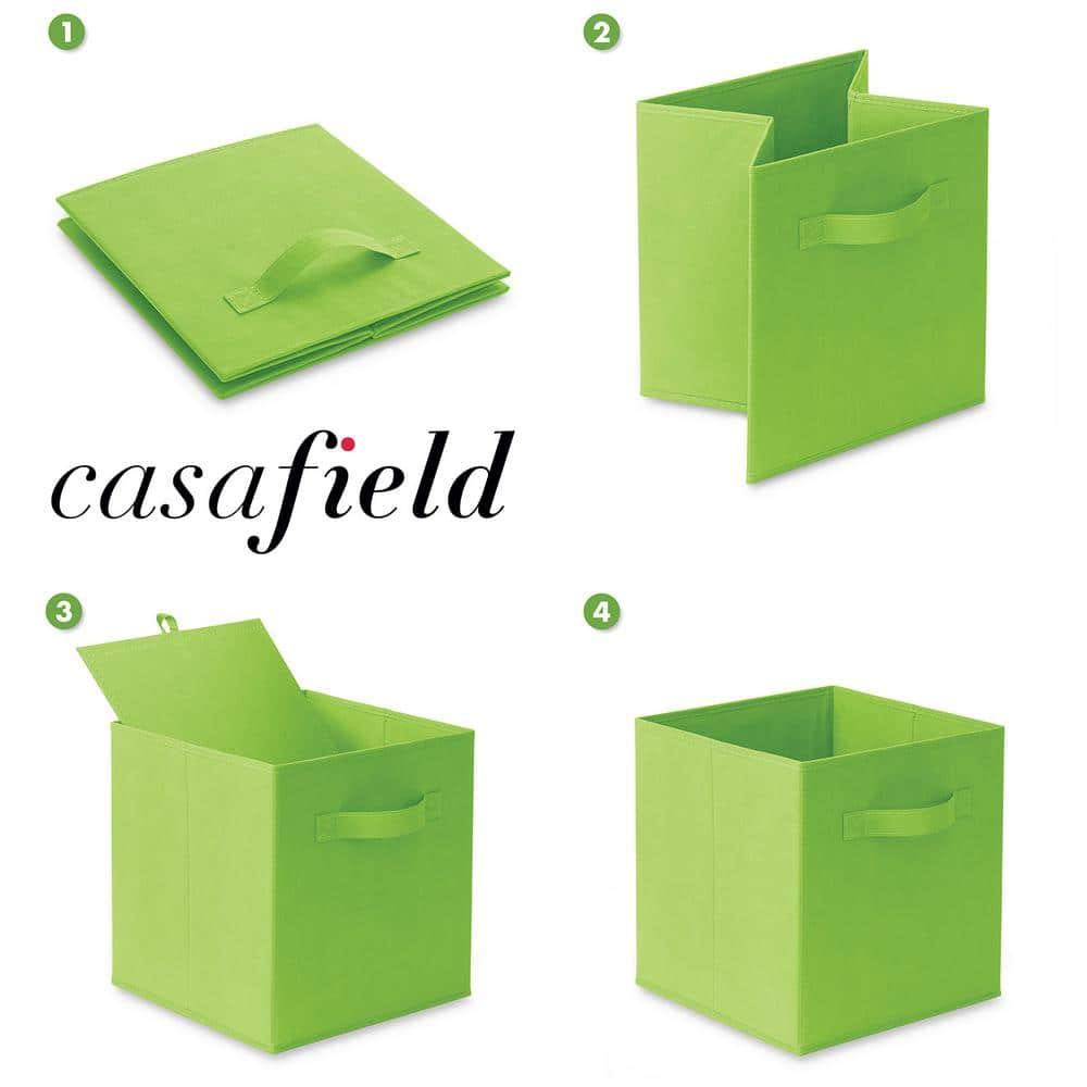 Casafield 10.5" L x 10.5" W x 11" H Collapsible Fabric Cube Storage Bins (Set of 6)