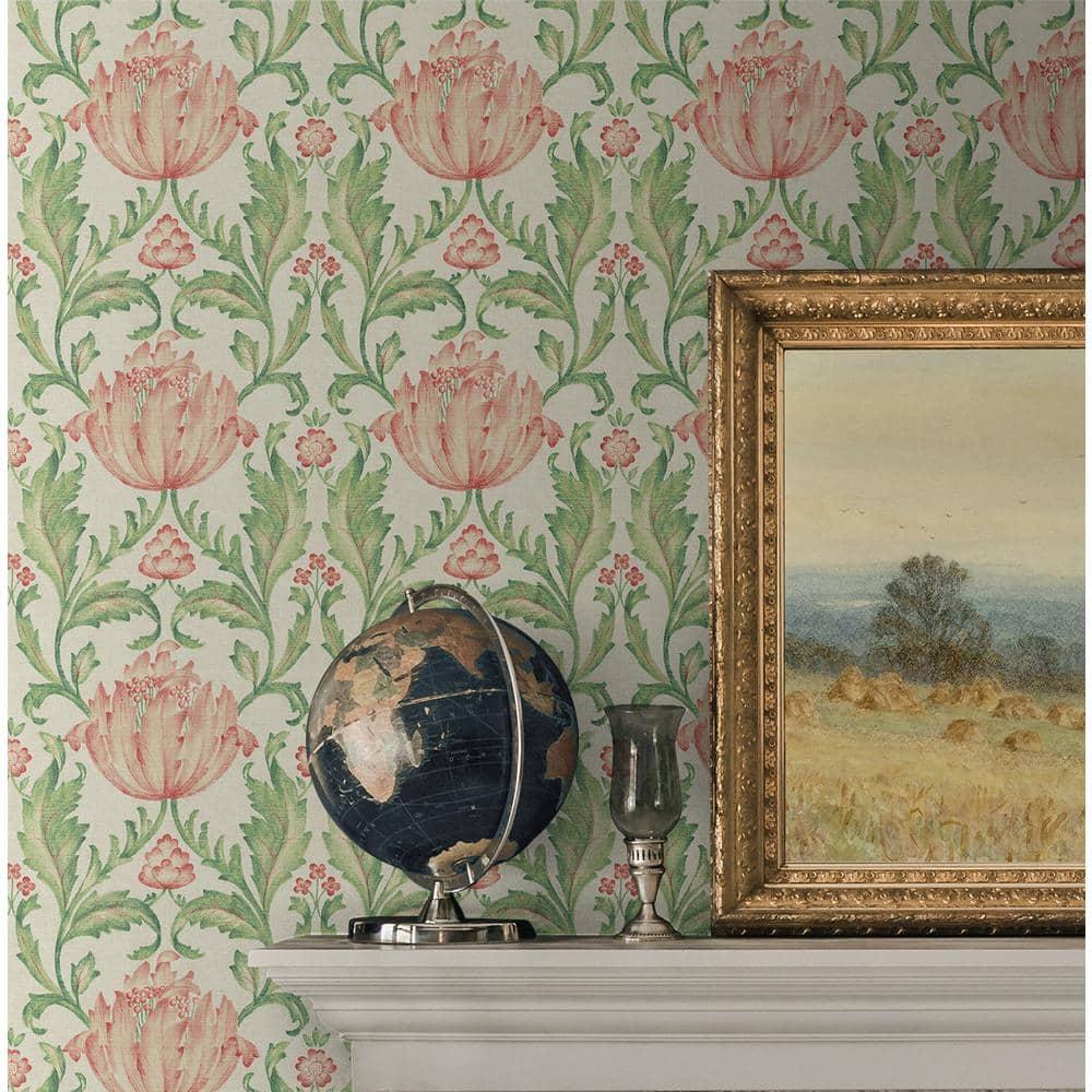 Surface Style - Peel and Stick Wallpaper, Floral Wallpaper for Bedroom, Powder Room, Kitchen, Self Adhesive, Vinyl, 30.75 Sq Ft Coverage (Charmed Beauty Collection, Spring)