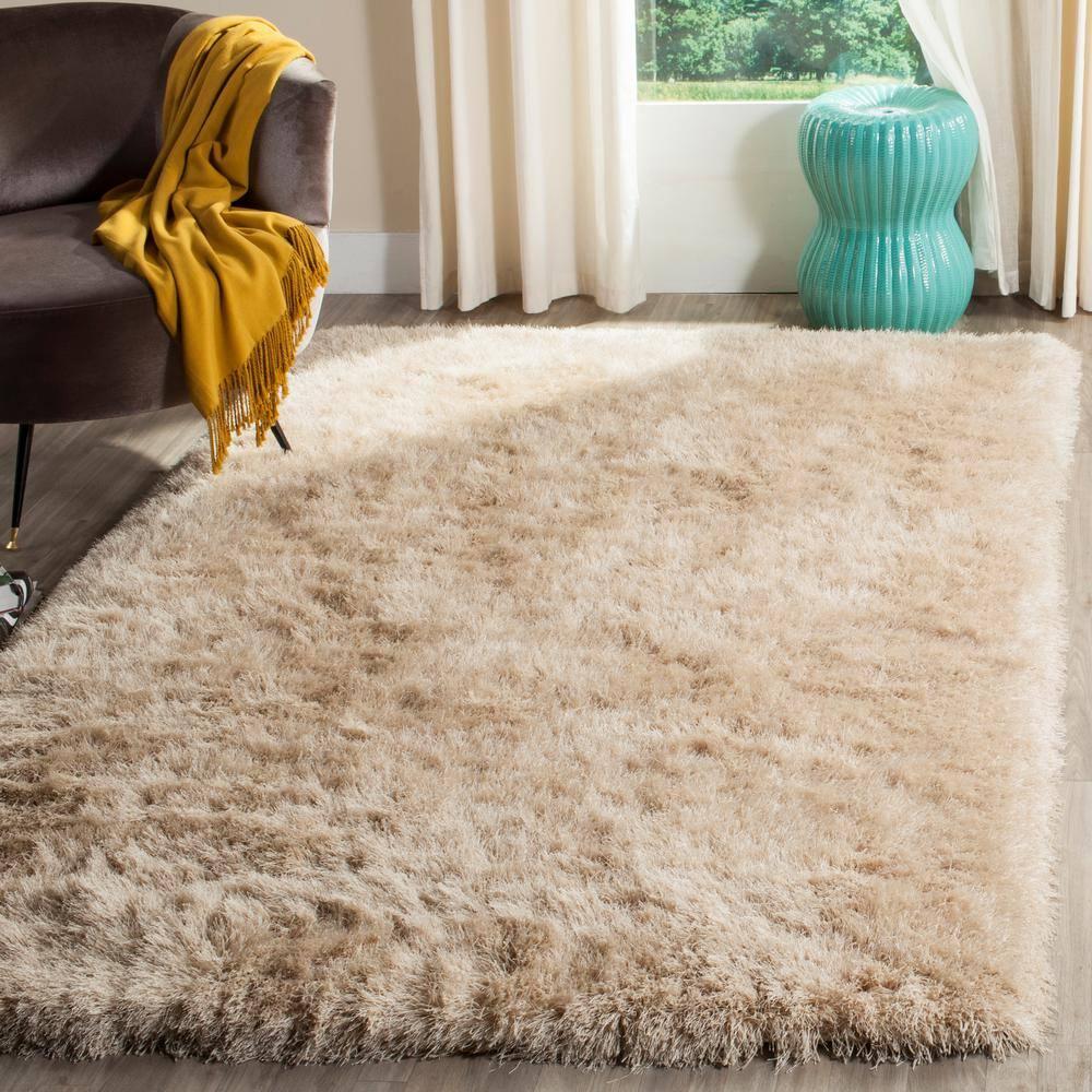 Shag SG256 Hand Tufted Indoor Accent Rug - Champagne - 2'x3' - Safavieh.