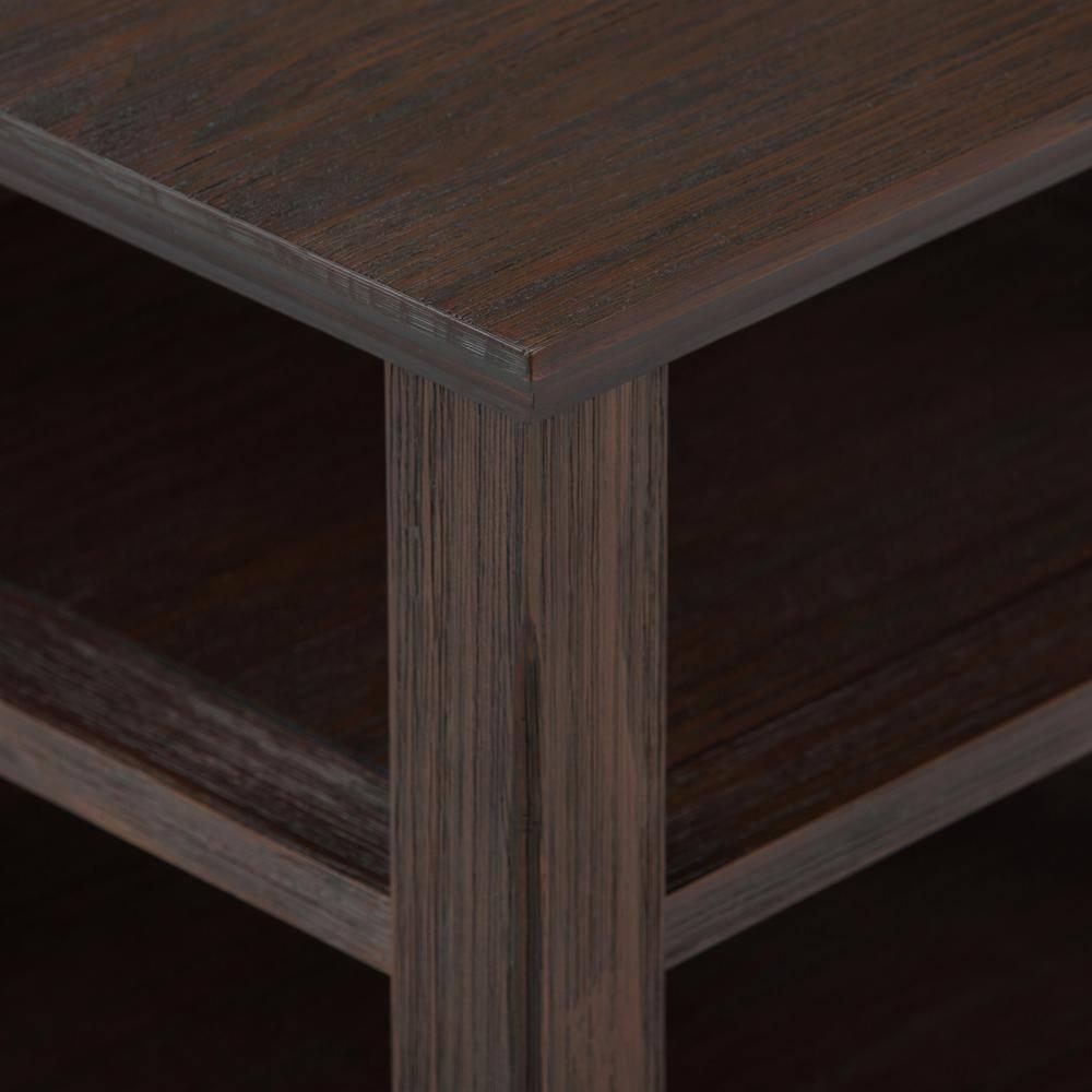 Simpli Home Acadian Solid Wood Transitional Table with Open Shelves