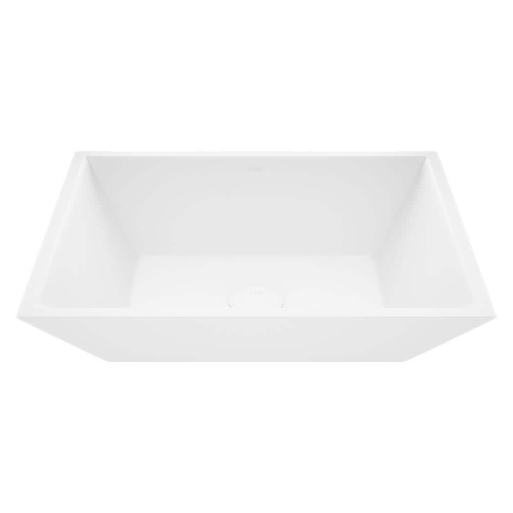 Vinca 18" L x 14" W x 5" H Matte White Handmade Rectangular Vessel Bathroom Sink