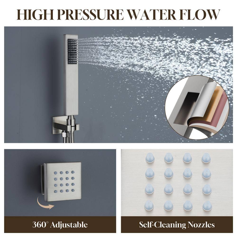 Revitalize 12 Inch Luxury Thermostatic Complete Shower System with Rough-in Valve