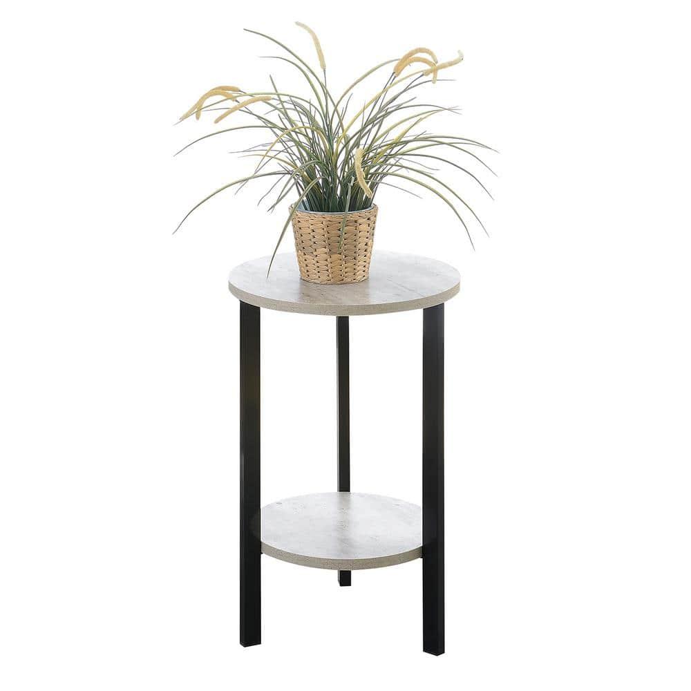 Convenience Concepts Graystone 24-inch 2 Tier Plant Stand, Faux Birch/Black