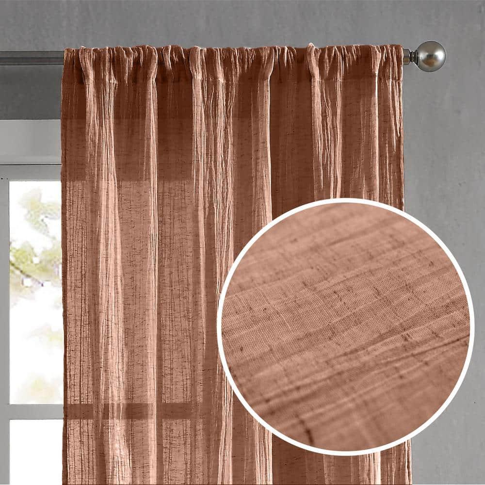 Solid Semi-Sheer Curtain Panels (Set of 2)