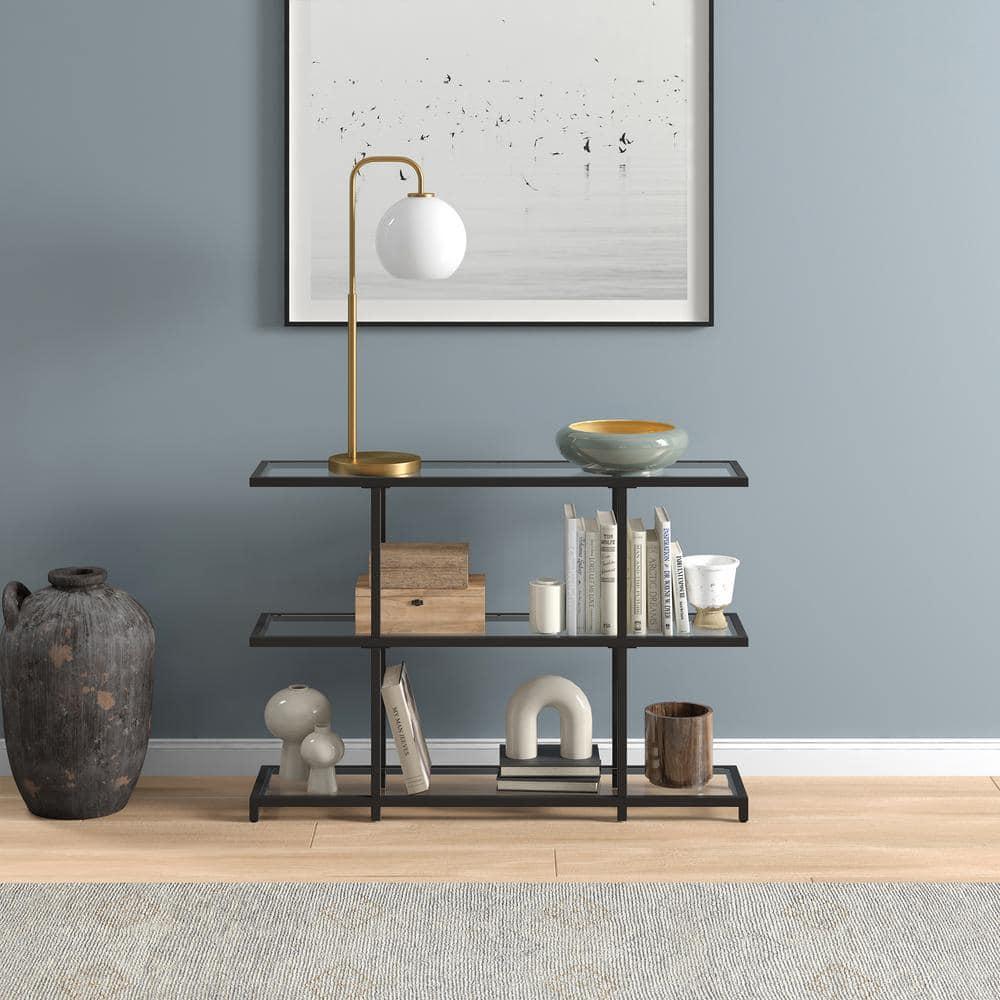 Evelyn&Zoe Greenwich 42" Wide Rectangular Console Table, Blackened Bronze