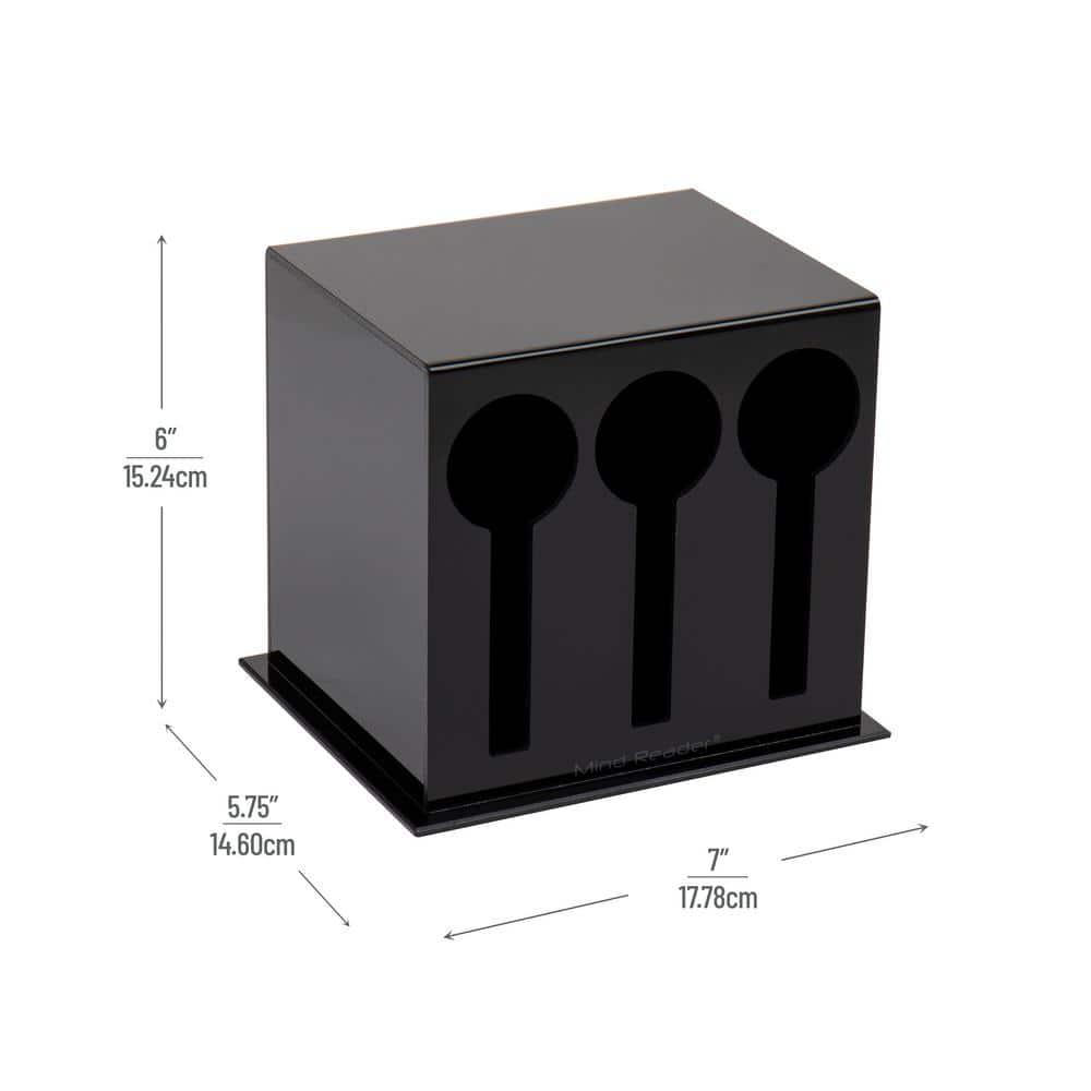 Mind Reader Mind Reader Utensil Dispenser, Silverware Organizer, Plastic Fork and Spoon DIspenser, Kitchen, 7"L x 5.75"W x 6"H, Black