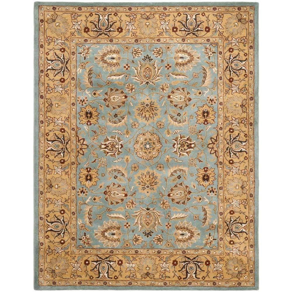 SAFAVIEH Heritage Dexter Traditional Wool Area Rug, Blue/Gold, 9' x 12'