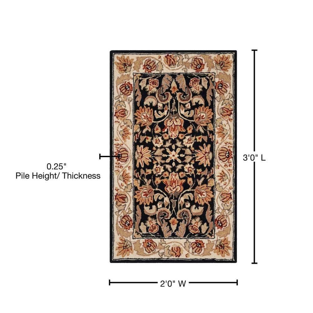 Easy Care EZC101 Hand Hooked Accent Rug - Black/Ivory - 2'x3' - Safavieh.