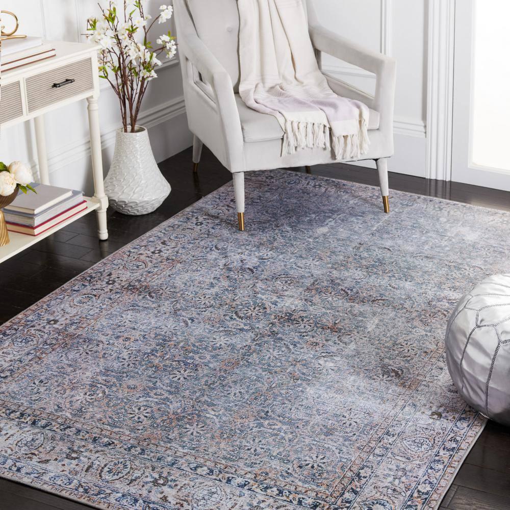 Tucson TSN134 Power Loomed Machine Washable Area Rug - Green Blue/Beige - 3'x5' - Safavieh.