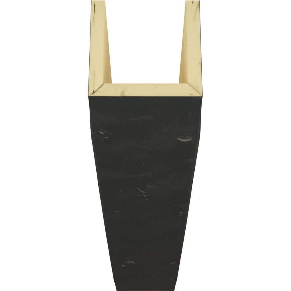 6"W x 12"H x 12'L 3-Sided (U-beam) Knotty Pine Endurathane Faux Wood Ceiling Beam, Aged Ash