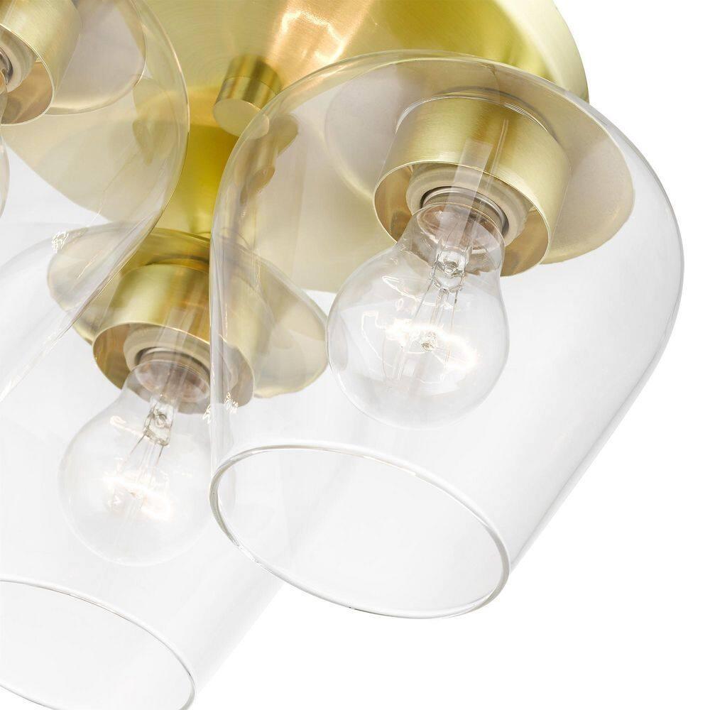 Livex Lighting Willow 3 - Light Flush Mount in Satin Brass