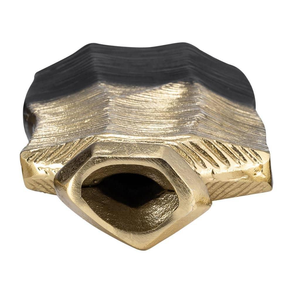 7"Lx4"Wx16"H Metal, Rigged Vase, Gold/Black Finish, Decorative Vase for Centerpieces and Home Decor, Perfect for Bedrooms, Dining Rooms, or Living Rooms