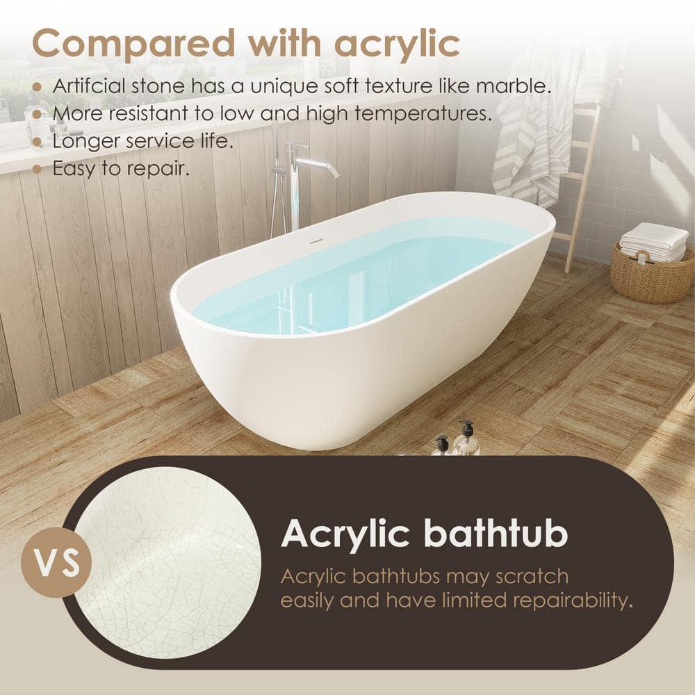 Ryder 68.9'' x 29.5'' Freestanding Soaking Stone Rein Bathtub