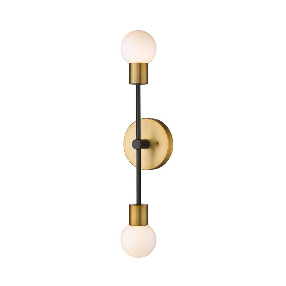 Z-Lite Neutra 2 - Light Wall Light in  Matte Black/Foundry Brass