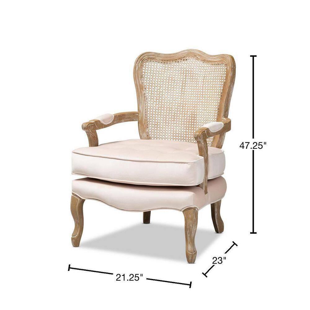 Vincent Linen Modern Accent Chair Beige - Baxton Studio