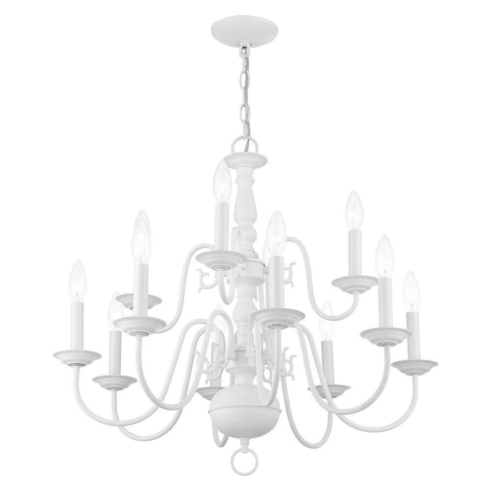 Livex Lighting Williamsburgh 12 - Light Chandelier in  White