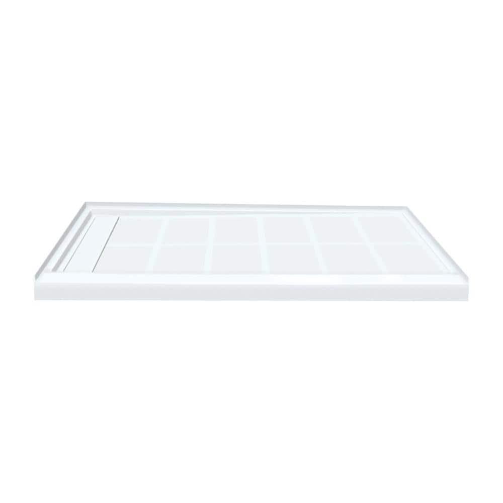 Linear 32 in. x 60 in. Single Threshold Shower Base in White