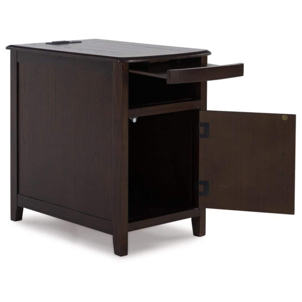 Signature Design by Ashley Casual Devonsted Chairside End Table  Dark Brown