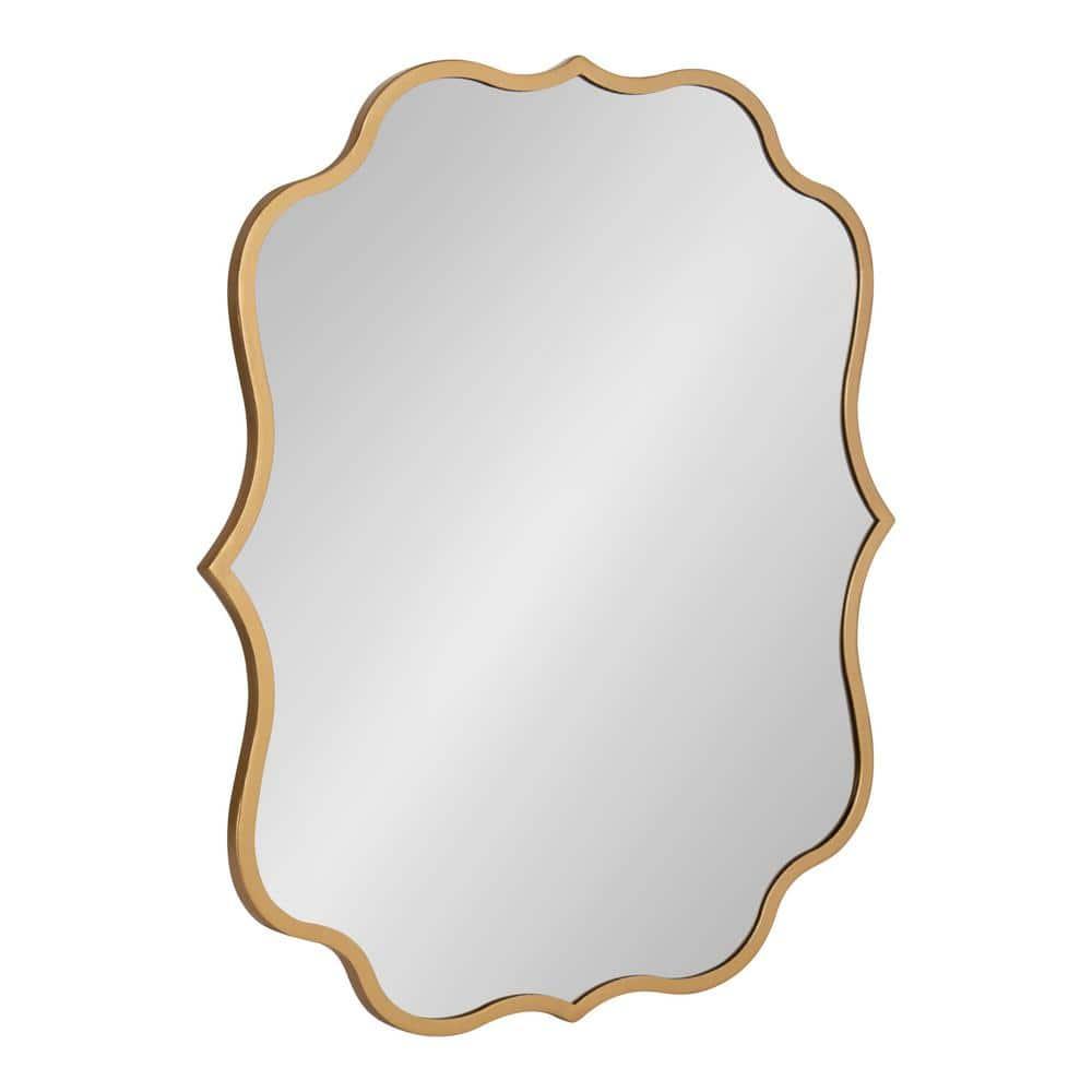 24" x 30" Higby Framed Wall Mirror Gold - Kate & Laurel All Things Decor: Scalloped, Decorative, Modern Style