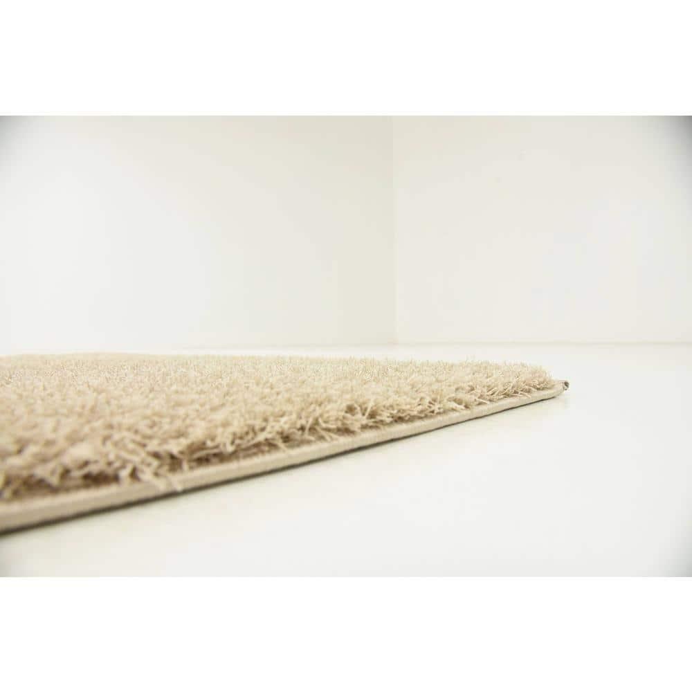 Unique Loom 4' 1 x 6' 1 Taupe Studio Solid Shag Sky Area Rug