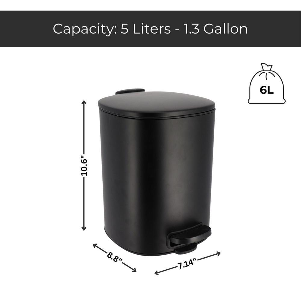 Evideco Mel Metal Step On Kitchen Trash Can - 1.3 Gallons