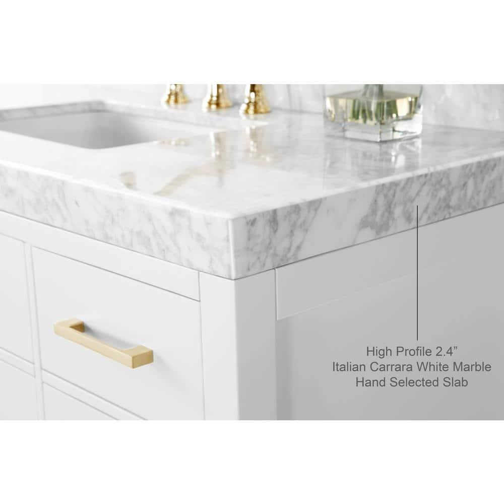 Ancerre Designs Elizabeth 48" Bathroom Vanity Set with Gold Hardware in White
