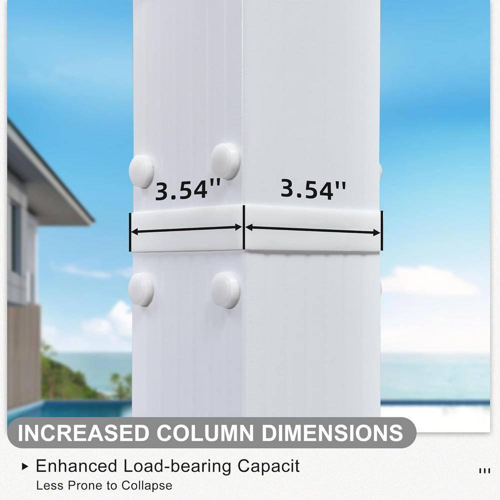 PURPLE LEAF Pergola 10' X 13' Outdoor Retractable Metal Patio Pergola with Shade Cover for Garden Yard Pavilion Grill for Beach Deck Gazebo, Terra