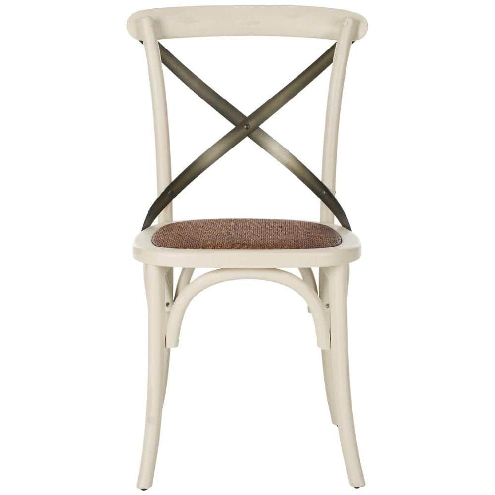 Franklin 18" H X-Back Farmhouse Dining Chair (Set of 2) - AMH9501 - Antique White - Safavieh Couture