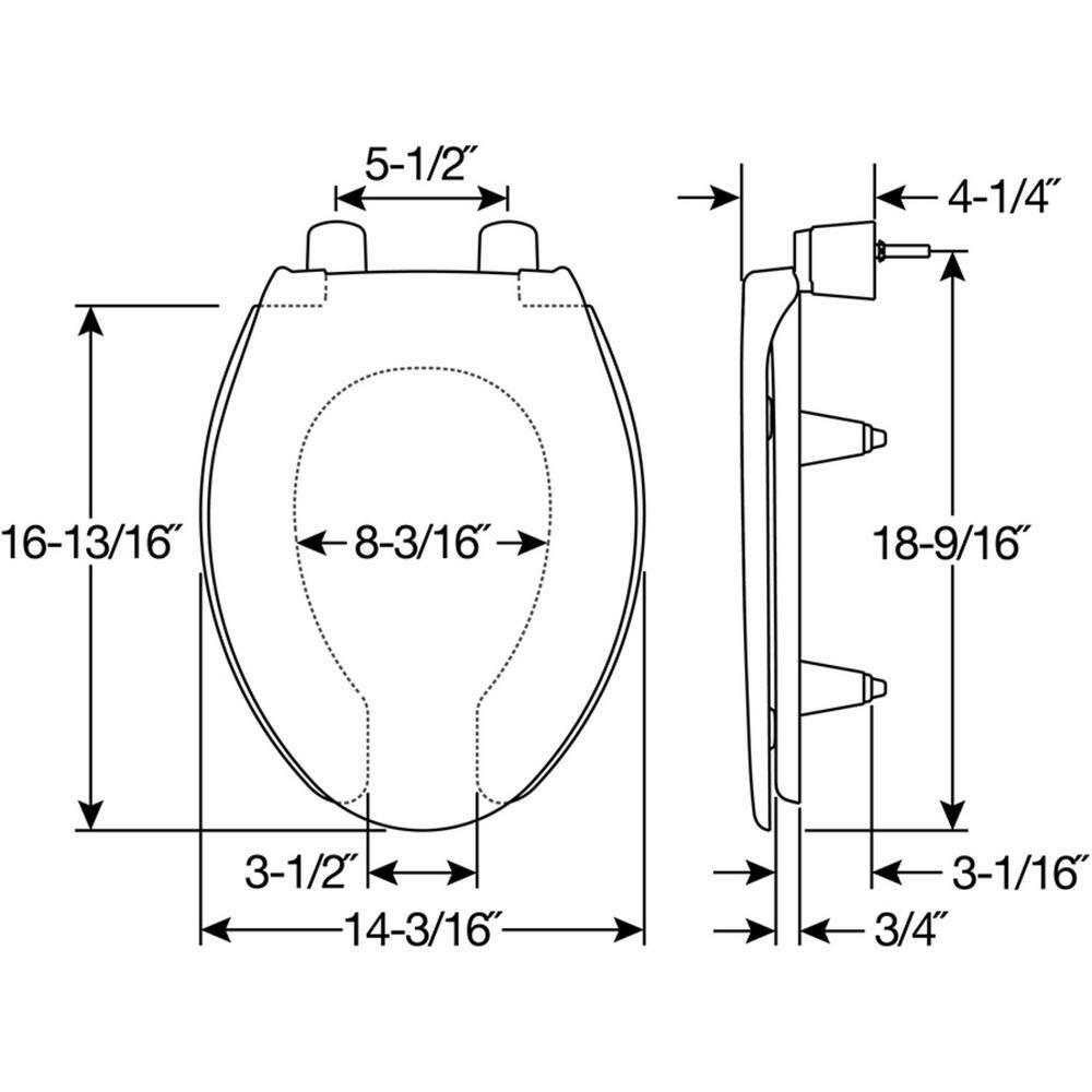 Bemis 3L2150T 000 Elongated Toilet Seat and Lid