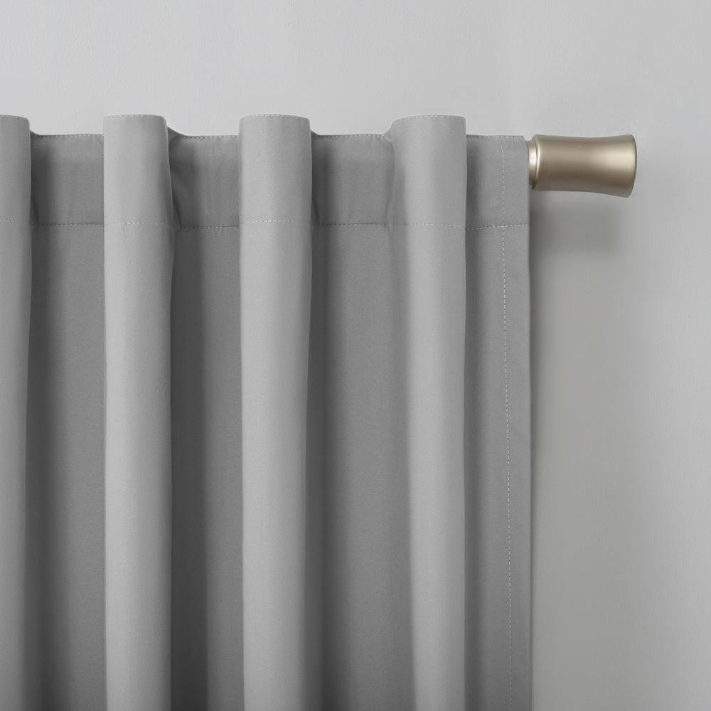 40"x63" Sun Zero 100% Blackout Cyrus Thermal Back Tab Curtain Panel Silver: Modern Solid Indoor Polyester