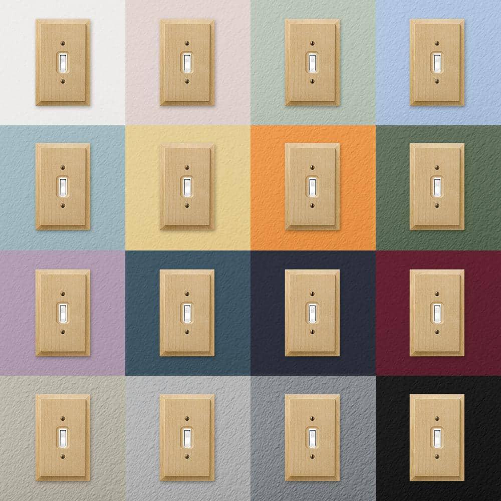 Amerelle 180RRR Baker Wallplate, 3 Rocker GFCI, Wood, Unfinished Wood, 1-Pack
