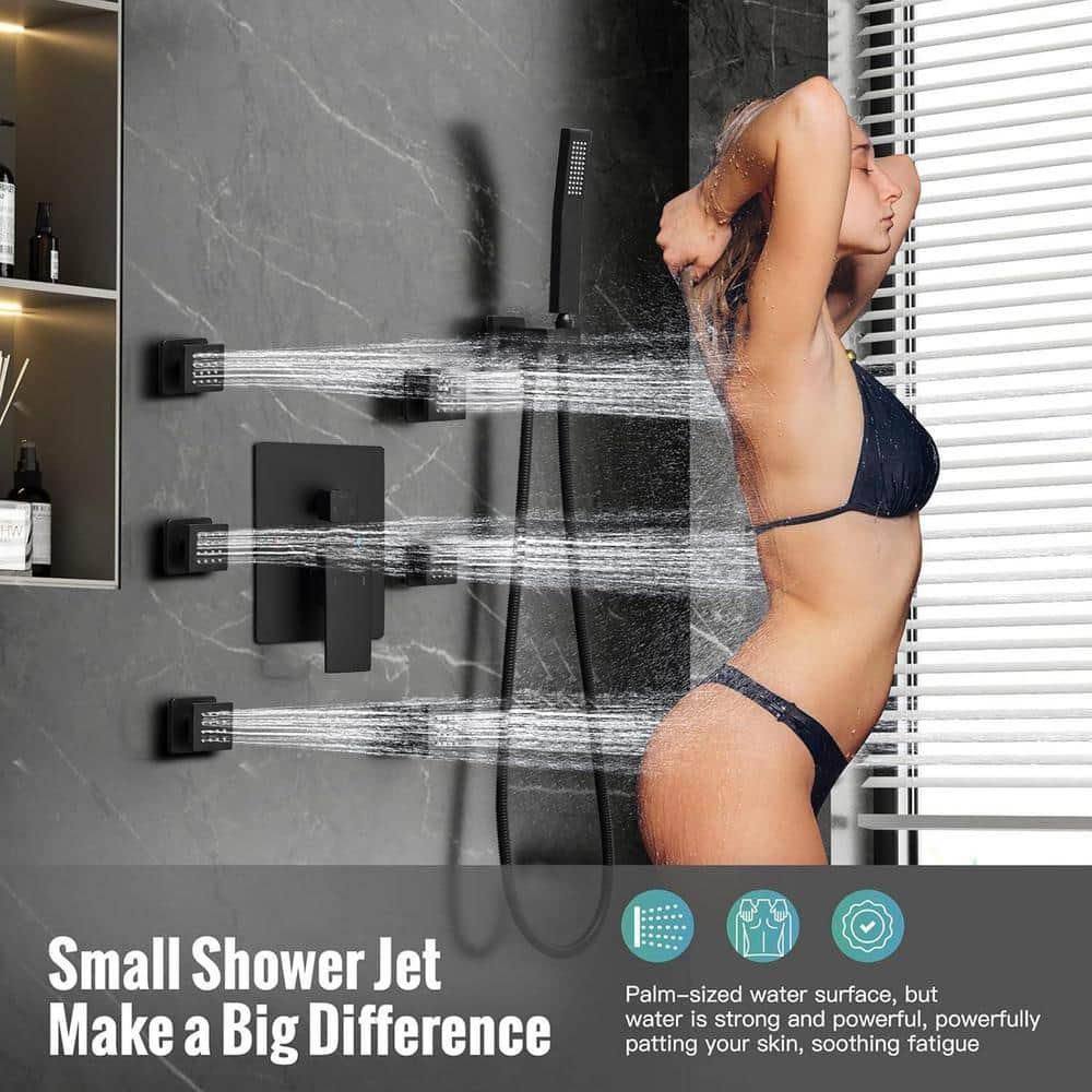 Rainfall Symphony 12inch 3-Function Dual Shower Head Thermostatic Shower System with 3 Sprays Handheld