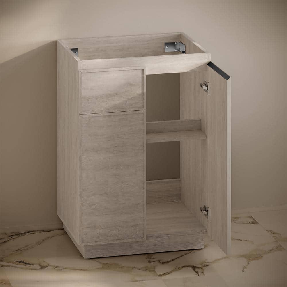 Swiss Madison St. Tropez 24" Freestanding Bathroom Vanity Cabinet Without Top In Natural Oak