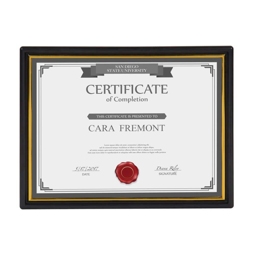 DesignOvation Corporate Document Frame Made to Display Standard Certificates, Black 8.5x11, Set of 12 Ready To Use Horizontally or Vertically